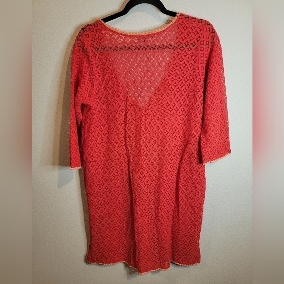 Antonio Melani Red eyelet Swim Cover Up size Large - Picture 5 of 7